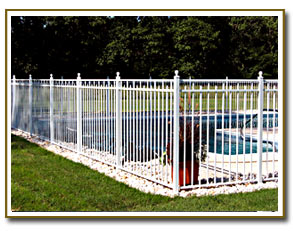 54" High Aluminum Delgard White Doria Fence
