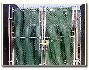 Dumpster gate with privacy slats
