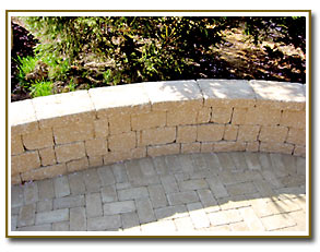 Brick Patio Pavers with Matching Wall