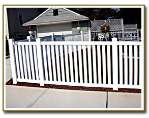 48" High Closed Top Picket White PVC Fence