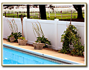 48" High White Solid PVC Fence with Flat Caps