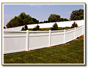 PVC Solid Fence with Lattice White