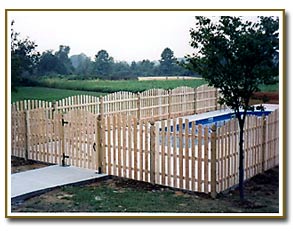 Wood Picket Pool Fence